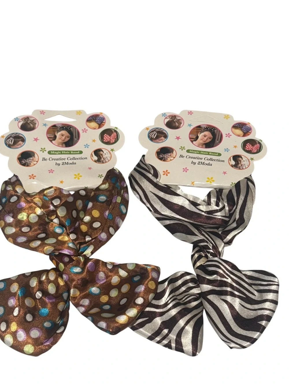 Be Creative Collection Kids Polka Dot and Zebra Hair Bows - Brown & Black/White